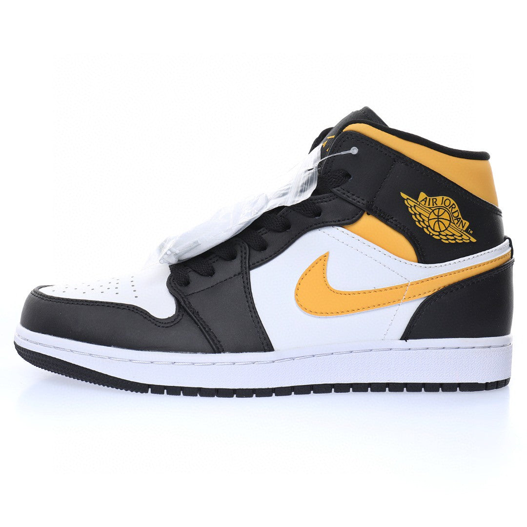 Air Jordan 1 Mid White Pollen Black
