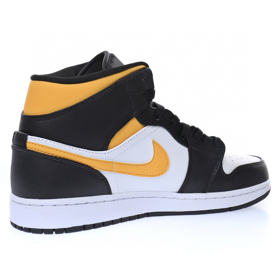 Air Jordan 1 Mid White Pollen Black
