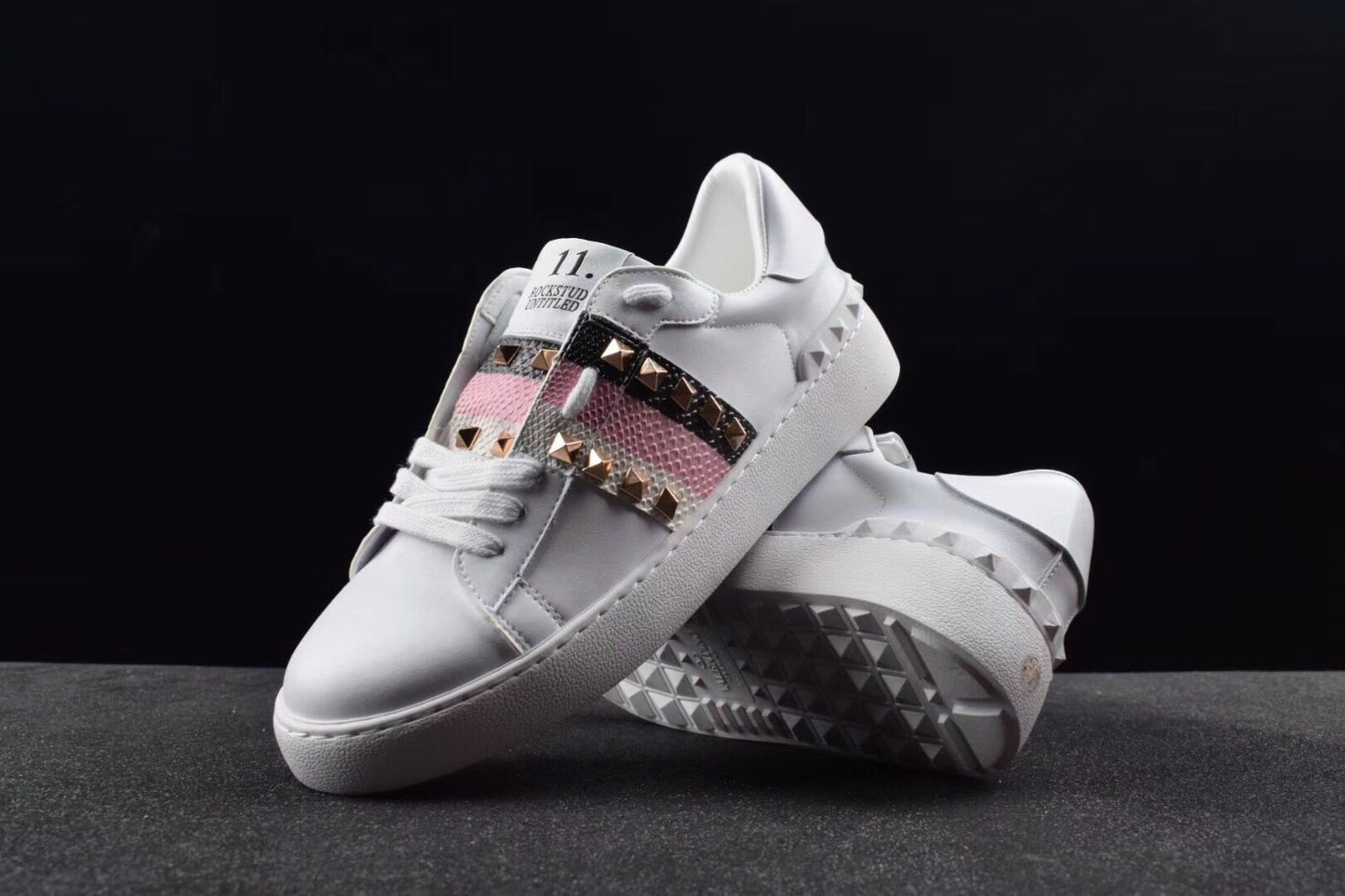 Valentino Bianche Striscie nere&bianche Rockstud