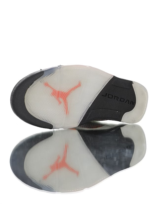 Air Jordan 5 Retro Sail Orange Blaze Metallic Silver-Black