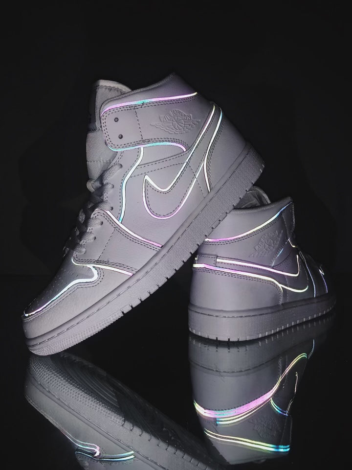 Air Jordan 1 Mid Iridescent Reflective White