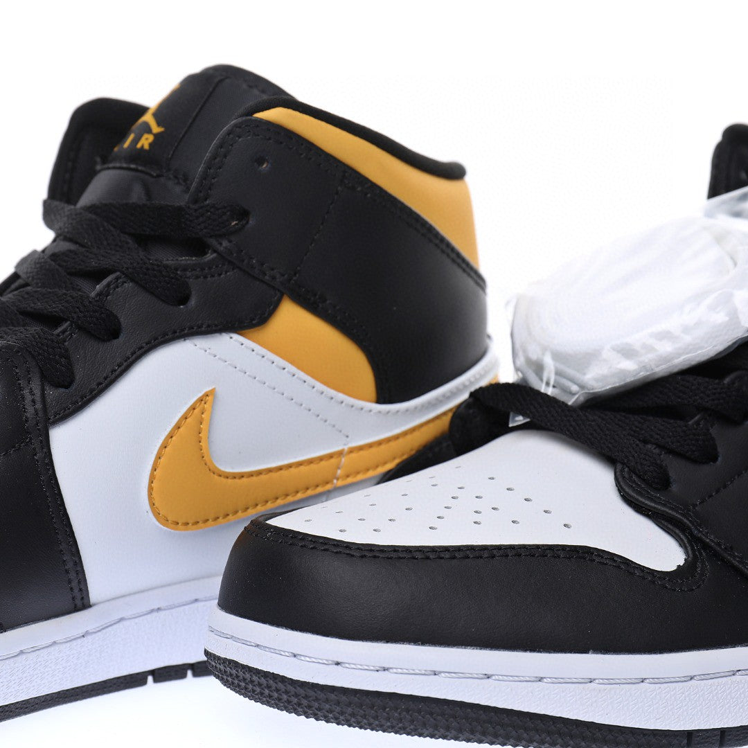 Air Jordan 1 Mid White Pollen Black
