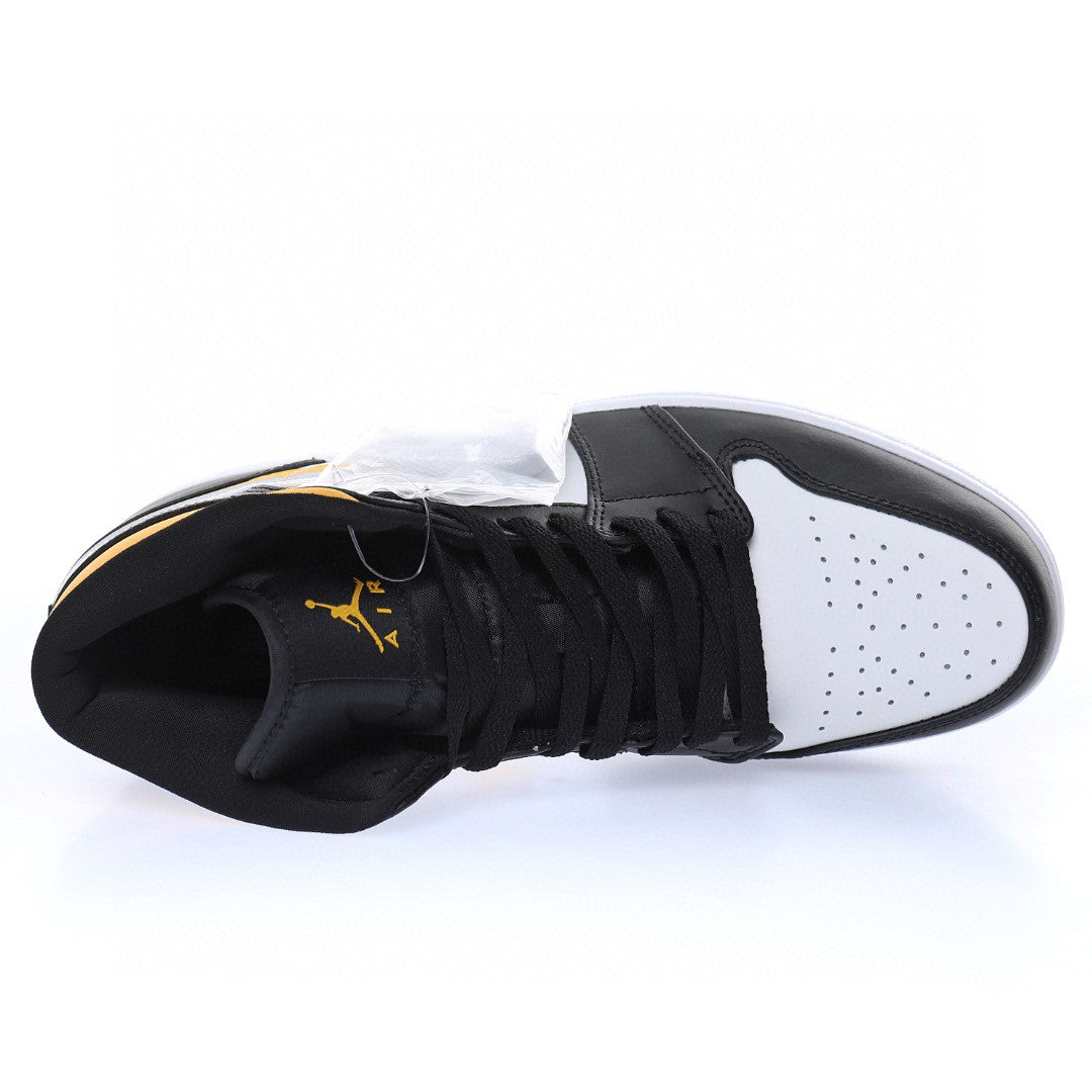Air Jordan 1 Mid White Pollen Black