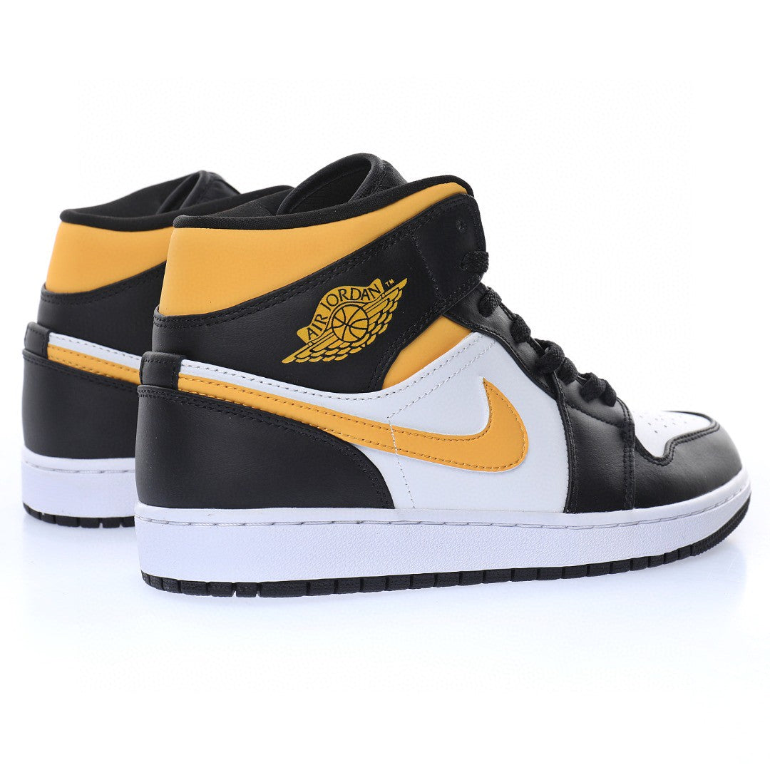 Air Jordan 1 Mid White Pollen Black