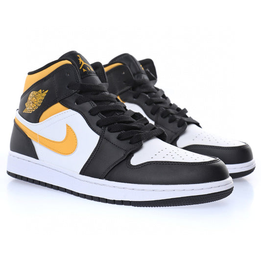 Air Jordan 1 Mid White Pollen Black