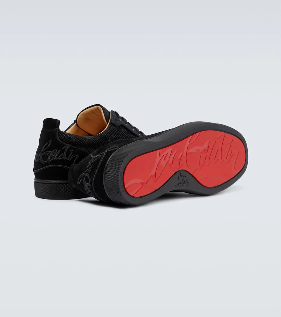 Christian Louboutin Black Low Brillantinate